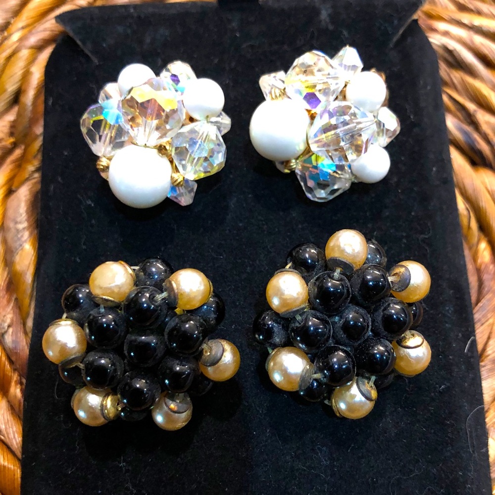 Two sets of stunning clip-on earrings